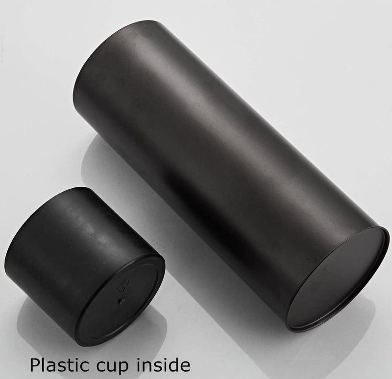 Gecious Black Toilet Plunger with Holder Bathroom Metal Canister Holder Drip Cup Heavy Duty Deep Cleaning - Image 5