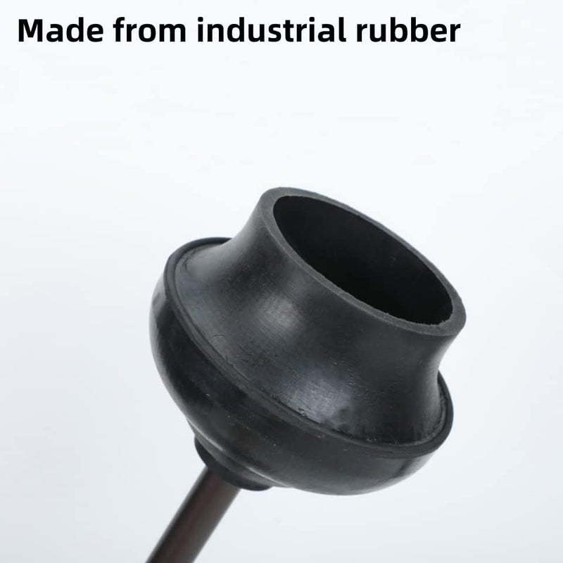 Gecious Black Toilet Plunger with Holder Bathroom Metal Canister Holder Drip Cup Heavy Duty Deep Cleaning - Image 3