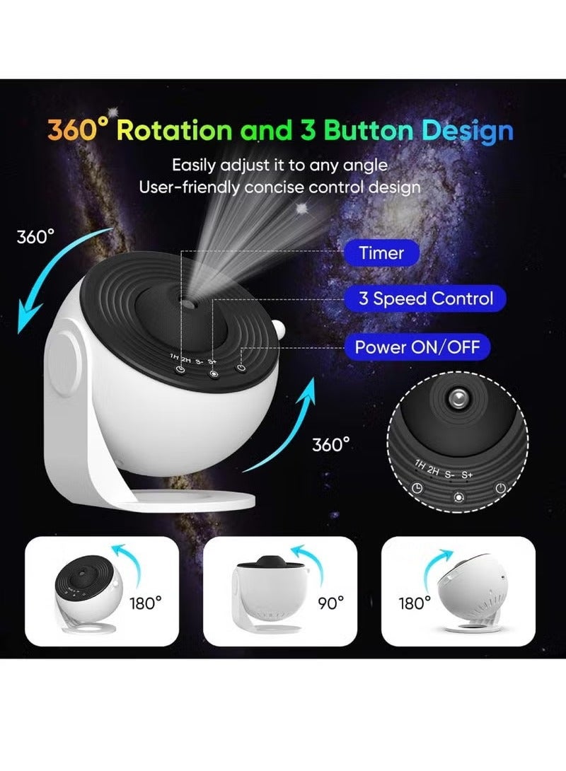 TIGER 12-In-1 Galaxy Projector for Bedroom with 360° Rotation – Star Night Light Projector with 12 Film Discs, Adjustable Focus Knob, Planetarium Style Lamp for Kids & Adults, Bedside Table Lamp, Soothing Night Light for Relaxation, Sleep, and Ambience - Image 3