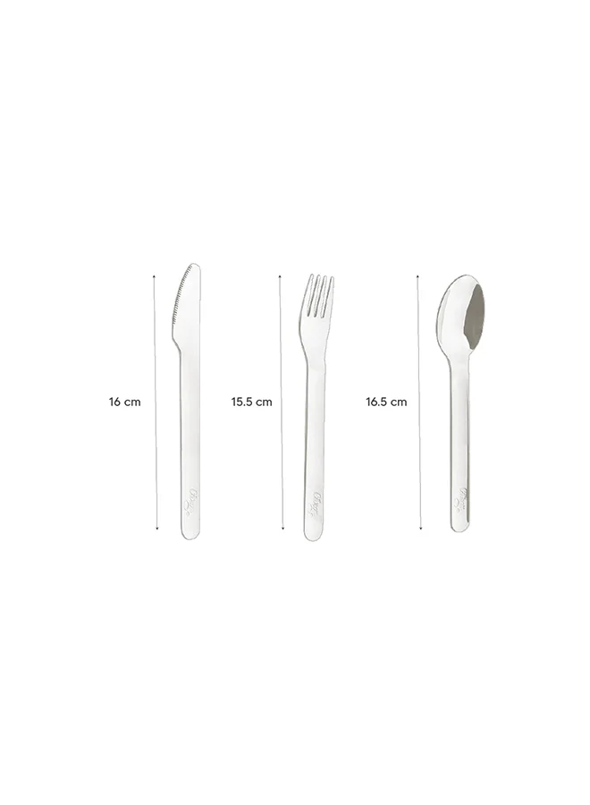 Citron Stainless Steel Cutlery Set With Pouch, Eco - Friendly Utensils For On The Go Dining - Blush Pink