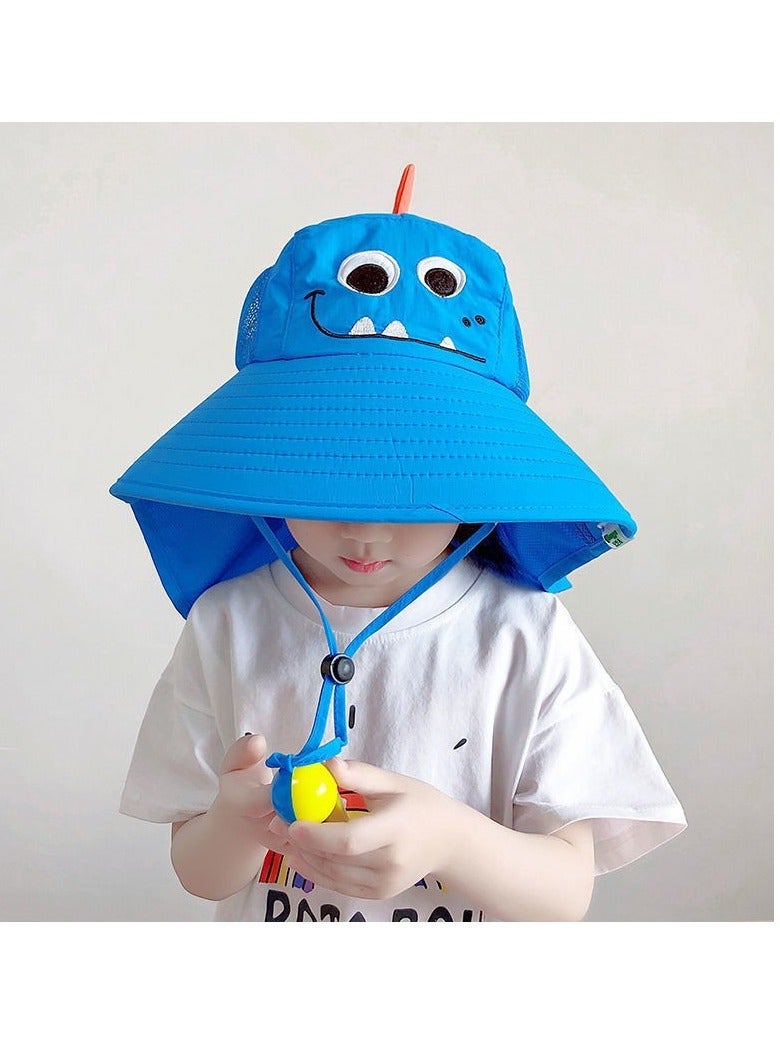 GUDOO قبعة دلو للأطفال بعامل حماية من أشعة الشمس UPF50+ وقبعة واقية من الشمس وقبعة شاطئ كبيرة الحواف مع شبكة وحزام ذقن قابل للتعديل وقبعة صياد للأولاد والبنات من سن 3 إلى 10 سنوات - Image 1