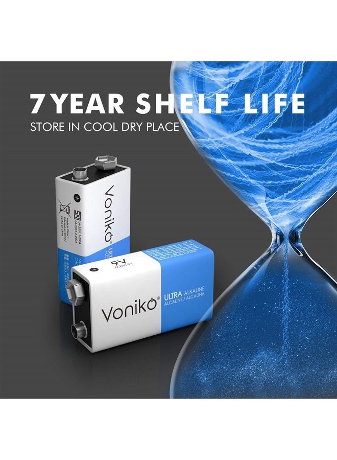 Voniko 9V Batteries - Alkaline 9V Battery 2 Pack - Ultra Long Lasting with a 7 - Year Shelf Life - Image 4