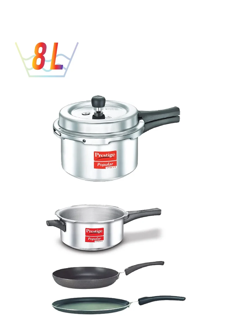 Prestige Prestige Kitchen Starter Pack (Popular Svachh 5 Ltr + 3 Ltr Body + Fry Pan 200mm + Tawa 275mm)