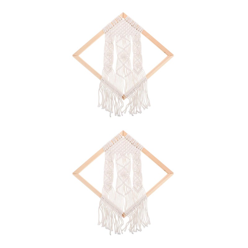 2pcs Bohemian Macrame Wall Hanging Tapestry Handwoven Tapestries Boho Wall Art Decor For Living Room Hotel Photography Background - Image 1