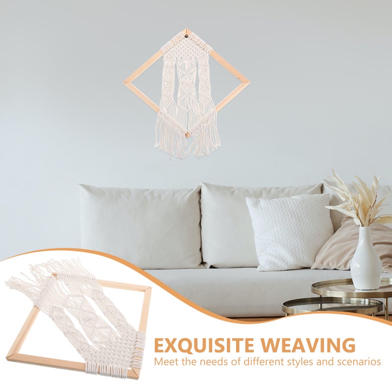 2pcs Bohemian Macrame Wall Hanging Tapestry Handwoven Tapestries Boho Wall Art Decor For Living Room Hotel Photography Background - Image 2