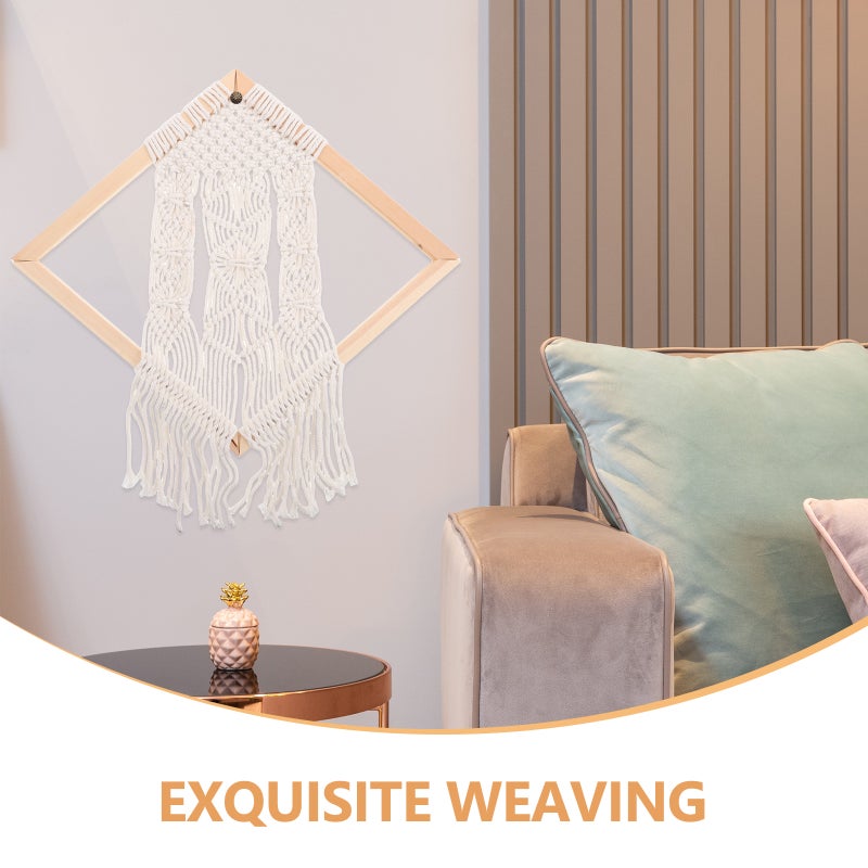2pcs Bohemian Macrame Wall Hanging Tapestry Handwoven Tapestries Boho Wall Art Decor For Living Room Hotel Photography Background - Image 3