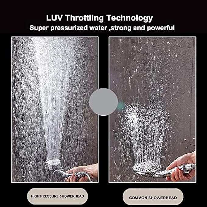 Handheld Shower Head with Filter High Pressure Shower Set with 3 Adjustable Modes 70 Water Saving OneClick ONOFF Leakproof Design 2022 Updated Version Silver - Image 3