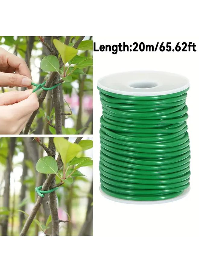 Green Soft TPR Plant Tying Rope Flexible Plastic Twine for Vine Support and Binding - Image 1