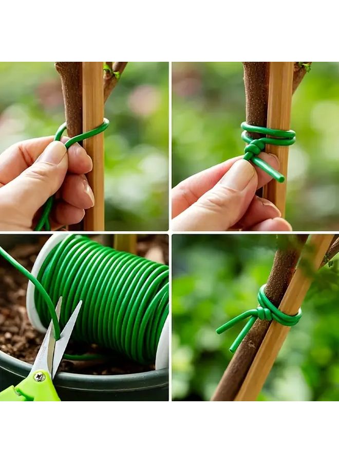 Green Soft TPR Plant Tying Rope Flexible Plastic Twine for Vine Support and Binding - Image 2