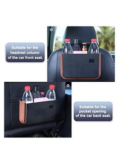 Excefore Waterproof Car Back Seat Garbage Bag with Clip,Hanging Car Trash Can, Collapsible Portable Small Car Organizer Holder Storage Pockets Container, Mini Trash Bin for Front Back Seat Accessories  - Image 5