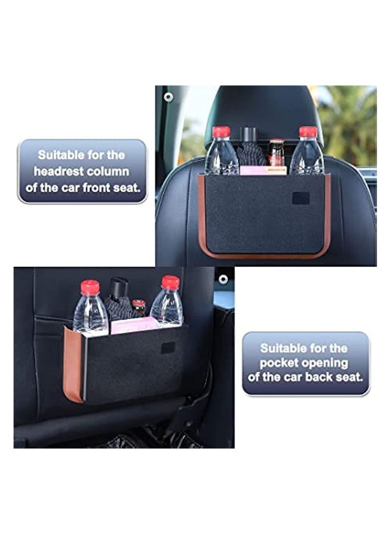 Excefore Waterproof Car Back Seat Garbage Bag with Clip,Hanging Car Trash Can, Collapsible Portable Small Car Organizer Holder Storage Pockets Container, Mini Trash Bin for Front Back Seat Accessories  - Image 5