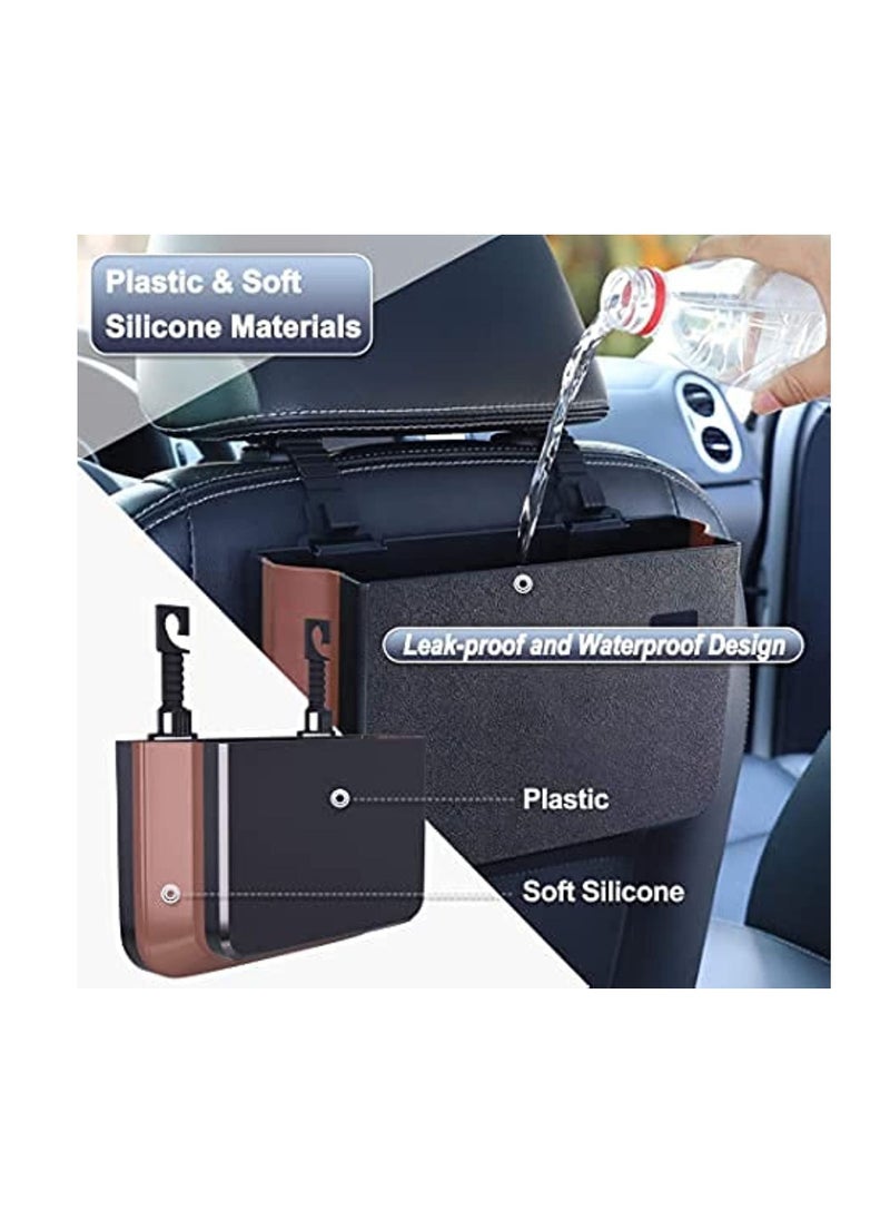 Excefore Waterproof Car Back Seat Garbage Bag with Clip,Hanging Car Trash Can, Collapsible Portable Small Car Organizer Holder Storage Pockets Container, Mini Trash Bin for Front Back Seat Accessories  - Image 4