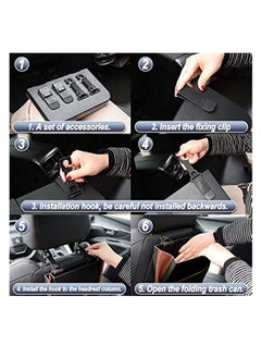 Excefore Waterproof Car Back Seat Garbage Bag with Clip,Hanging Car Trash Can, Collapsible Portable Small Car Organizer Holder Storage Pockets Container, Mini Trash Bin for Front Back Seat Accessories  - Image 3