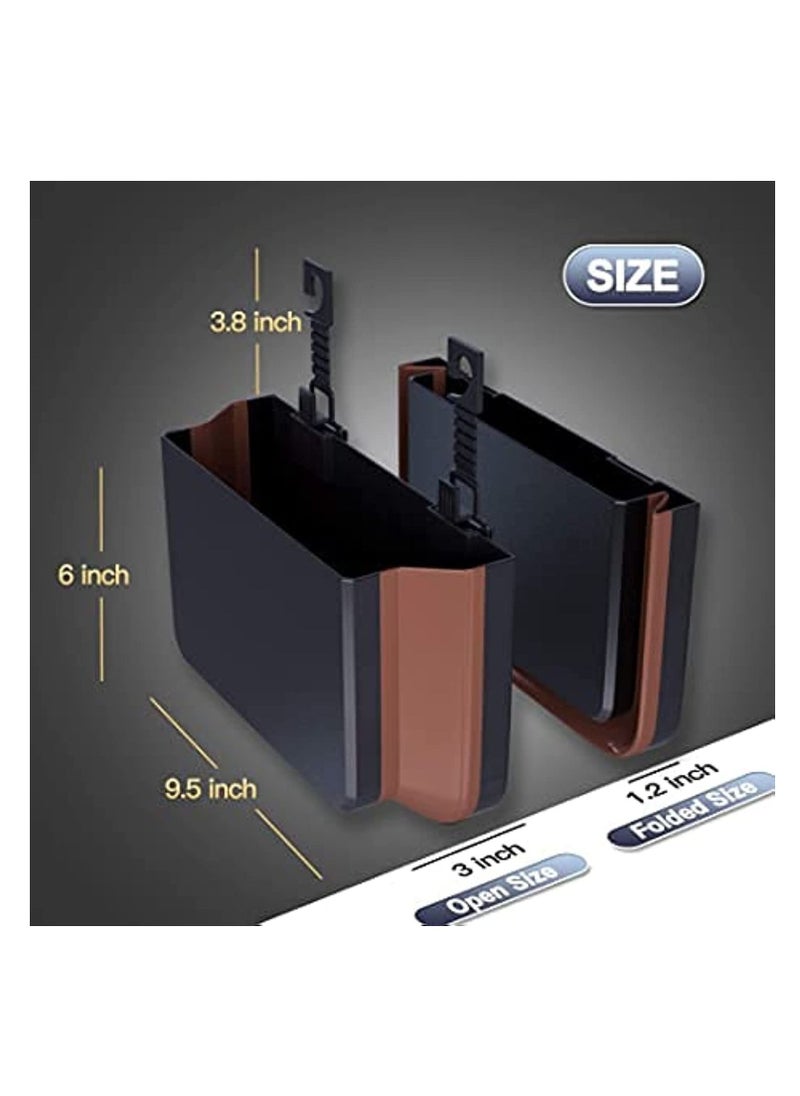 Excefore Waterproof Car Back Seat Garbage Bag with Clip,Hanging Car Trash Can, Collapsible Portable Small Car Organizer Holder Storage Pockets Container, Mini Trash Bin for Front Back Seat Accessories  - Image 2