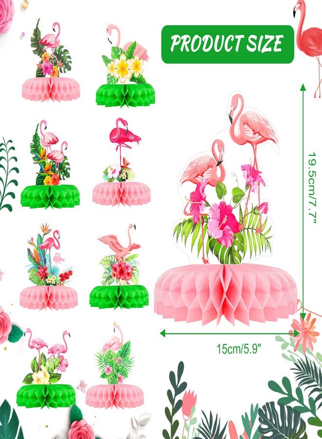 HOWAF 9 Pcs Hawaiian Luau Flamingo Honeycomb Centerpieces, Summer Tropical Aloha Party Decorations Table Centerpieces Party Table Toppers for Kids Flamingo Birthday Party Supplies Table Decorations - Image 2