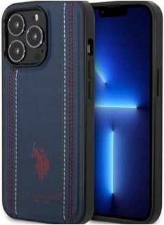 U.S. Polo Assn. Cg Mobile Leather Case Compatible With Iphone 15 Pro , Navy, Ushcp15  - Image 1