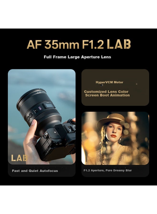 VILTROX عدسة فيلتروكس AF 35 مم F1.2 لاب في سوني كاملة الإطار بؤرة تلقائية واسعة الفتحة للكاميرات المرآة و DSLR A7m4 A7cii Zve1 - Image 1