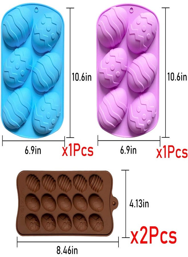 Mauts-inus Easter Egg Chocolate Molds, Silicone, Large & Small, 5 Patterns, DIY Chocolate Eggs & Cakes - Image 2