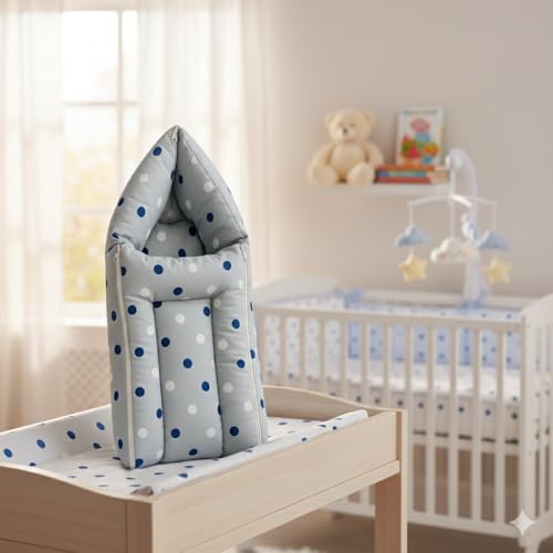 DADDY - G 3-in-1 Baby Bed & Sleeping Bag for Newborn | Portable Cotton Baby Bedding Set | Unisex Carry Nest & Baby Holder for New Born | Soft & Lightweight Infant Sleep (Grey Dot) - Image 1
