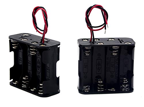 LampVPath (Pack of 2 8 AA Battery Holder, 12v AA Battery Holder, 8 AA Battery Holder with Leads-Double Layers Battery Holder(Each Layer Loads Four aa Batteries) - Image 4