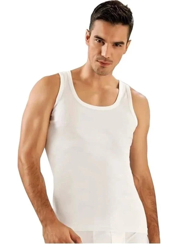 Tutku Passion 6 Pieces Men's White Ribana Classic Undershirt Abani Classic