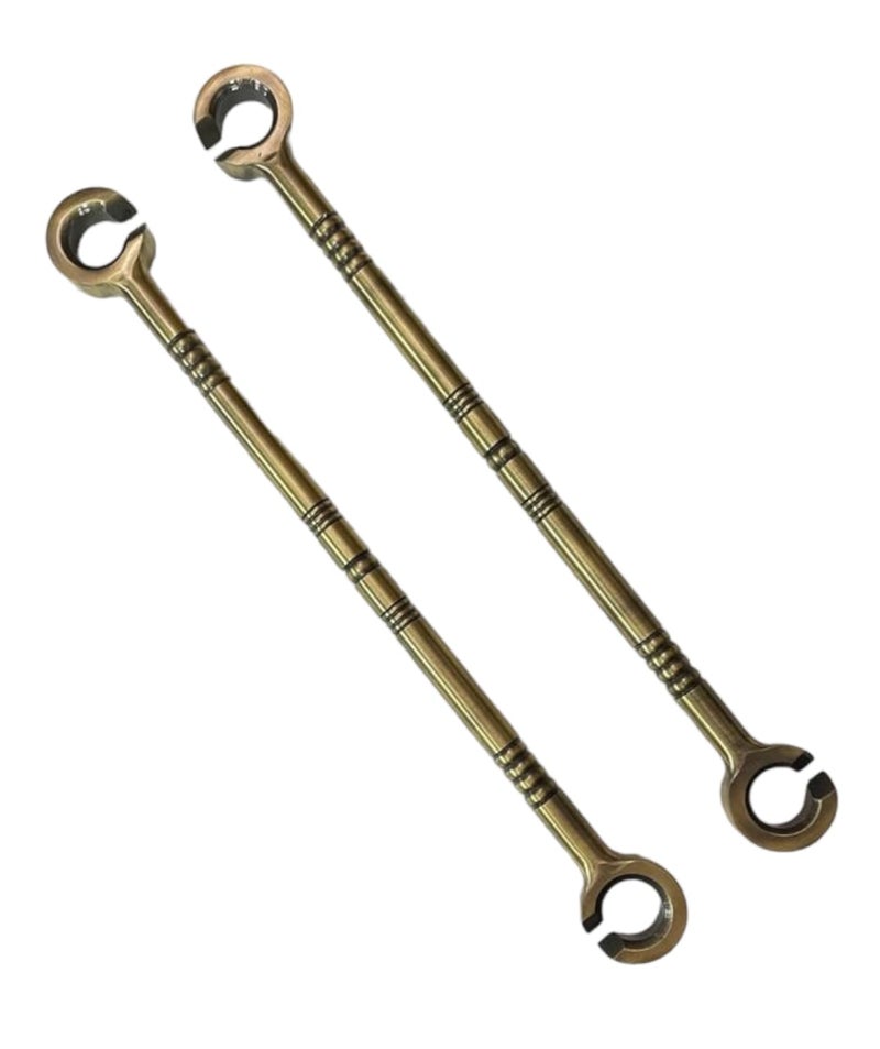 nooks Stainless Steel saliya 12mm Hook and Ceiling Rod heavt Duty Hanging Accessories Set in PVD Coating Antique Brass Finishing for Swings and jhula for Indoor Outdoor 2 pcs Set - Image 1