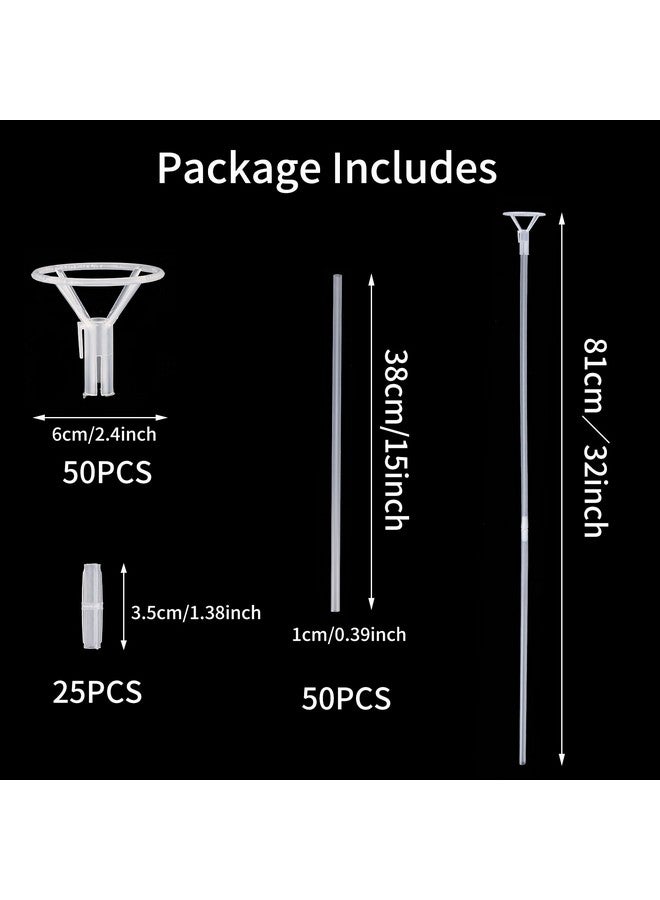 RUBFAC 50pcs Balloon Sticks with Cups, 16in Clear Bobo Balloon Holders Large and Long Balloon Stand for Large Balloons Birthday Graduation Wedding Party Decorations - Image 2