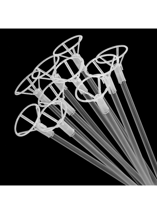 RUBFAC 50pcs Balloon Sticks with Cups, 16in Clear Bobo Balloon Holders Large and Long Balloon Stand for Large Balloons Birthday Graduation Wedding Party Decorations - Image 1