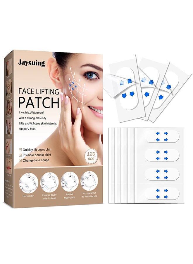 جايسوينغ رقعة شد الوجه 120 قطعة ، شريط شد الوجه غير المرئي ، ملصق شد الوجه الفوري ، شريط رفع العين للرقبة للذقن المزدوجة ، تجاعيد الوجه المزدوجة ، جمال الوجه للنساء - Image 1
