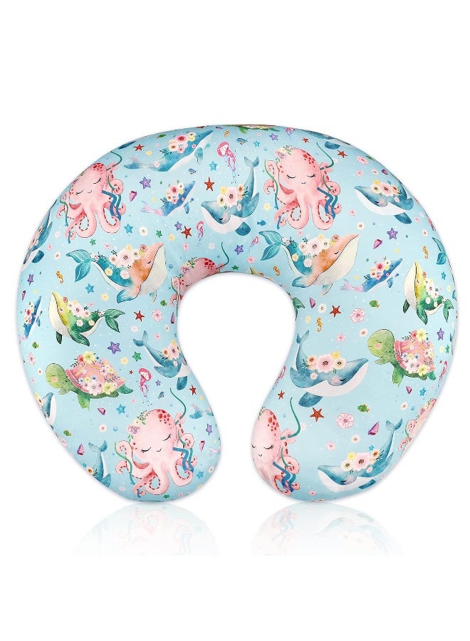 DILIMI Nursing Pillow Cover Stretchy Removable Cover for Breastfeeding Pillows, Ultra Soft Comfortable Slipcover for Baby Girl and Boy, Ocean World - Image 1
