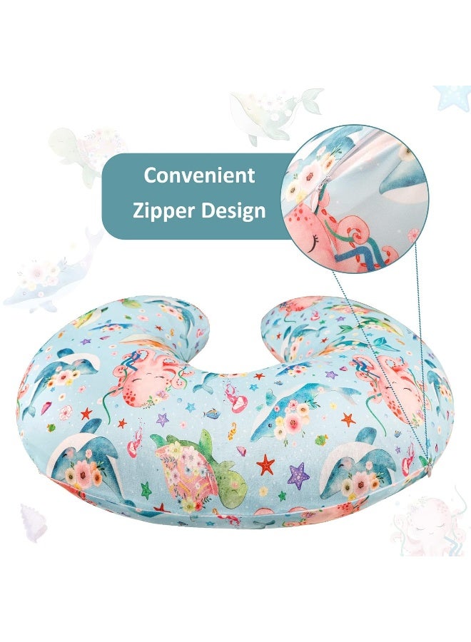 DILIMI Nursing Pillow Cover Stretchy Removable Cover for Breastfeeding Pillows, Ultra Soft Comfortable Slipcover for Baby Girl and Boy, Ocean World - Image 3