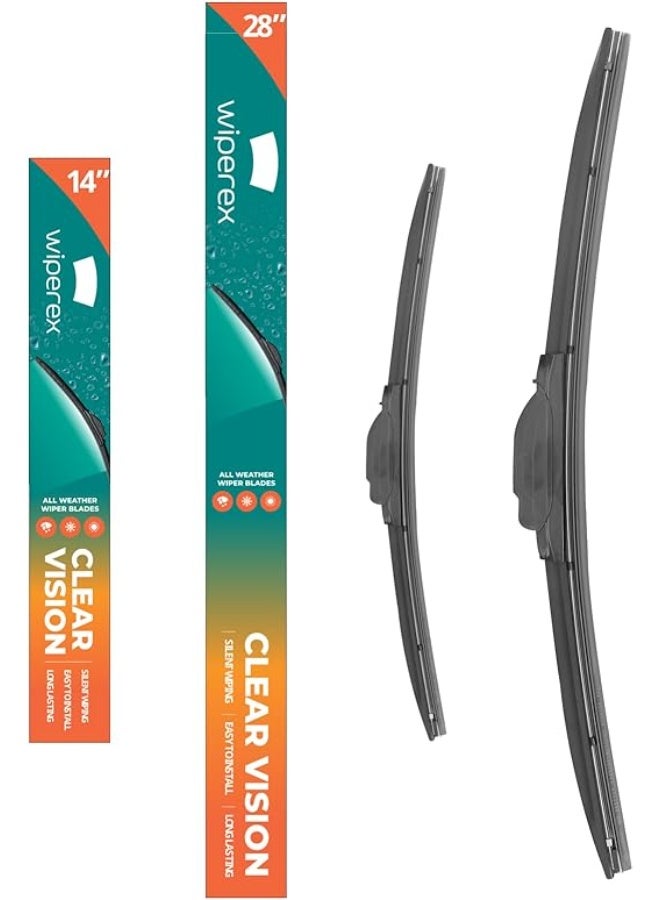 ويبيركس WiperEX 28" + 14" Wiper Blades – Silent, Streak-Free, Anti-Lift, Durable Natural Rubber Pair (Pack of 2) - Image 1