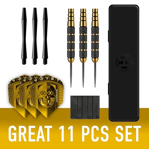 Harrows Voodoo Darts, Steel Tip Darts Set, Includes Speedline Shafts, Marathon Gold Dart Flights, Available in Sizes 19g, 21g, 23g, 25g & 27g (23, Grams) - Image 2