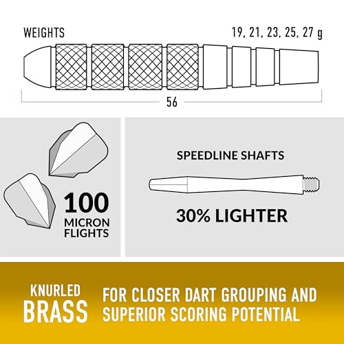 Harrows Voodoo Darts, Steel Tip Darts Set, Includes Speedline Shafts, Marathon Gold Dart Flights, Available in Sizes 19g, 21g, 23g, 25g & 27g (23, Grams) - Image 4