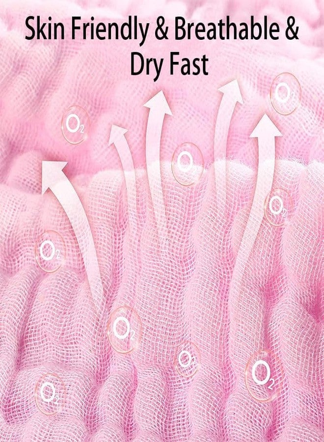 Gopendra Reusable Muslin Face Towels for Babies | Soft Cotton Washcloths & Napkins for Infants & Toddlers | Six Layer Muslin Cloth Extra Soft Hankies (2, Pink) - Image 2