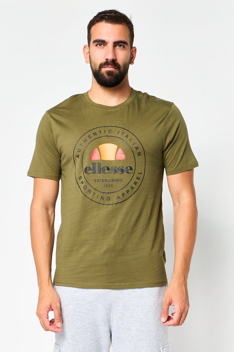 Ellesse Men Sportswear Fit Short Sleeve Outdoor T-Shirt, Olive - Image 1