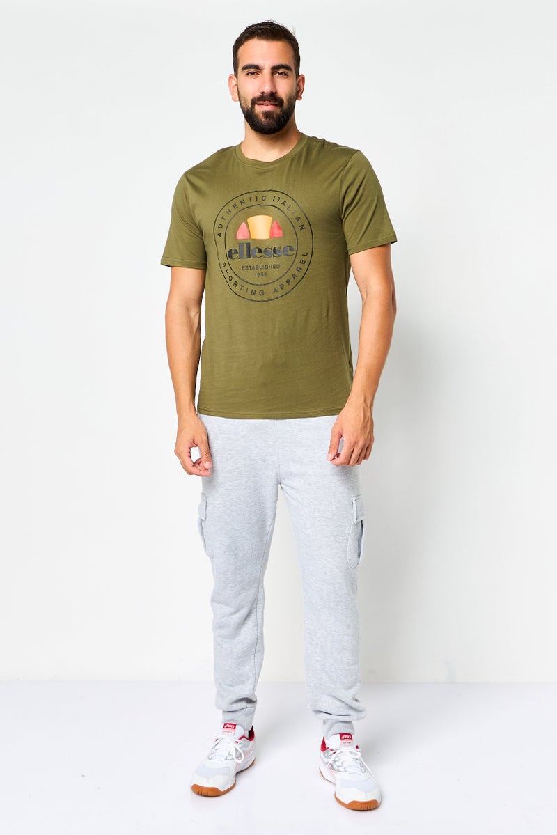 Ellesse Men Sportswear Fit Short Sleeve Outdoor T-Shirt, Olive - Image 2