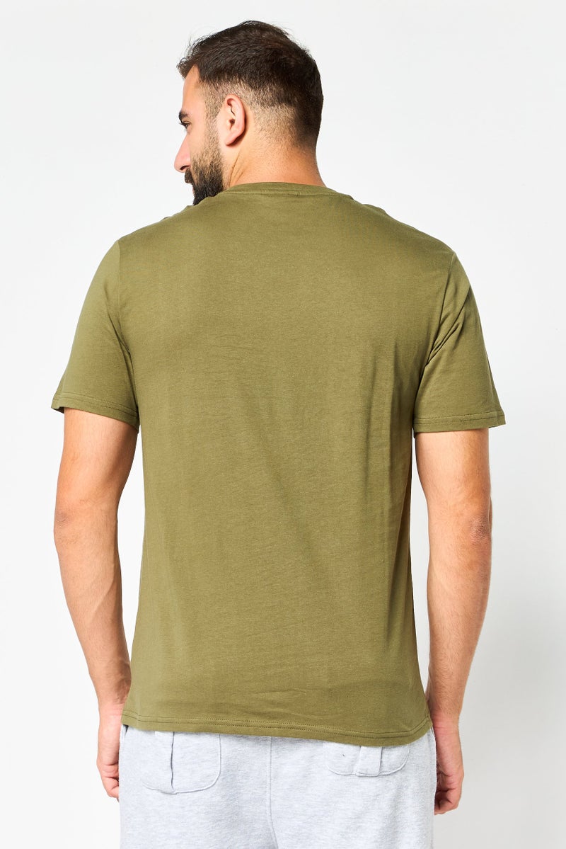 Ellesse Men Sportswear Fit Short Sleeve Outdoor T-Shirt, Olive - Image 4