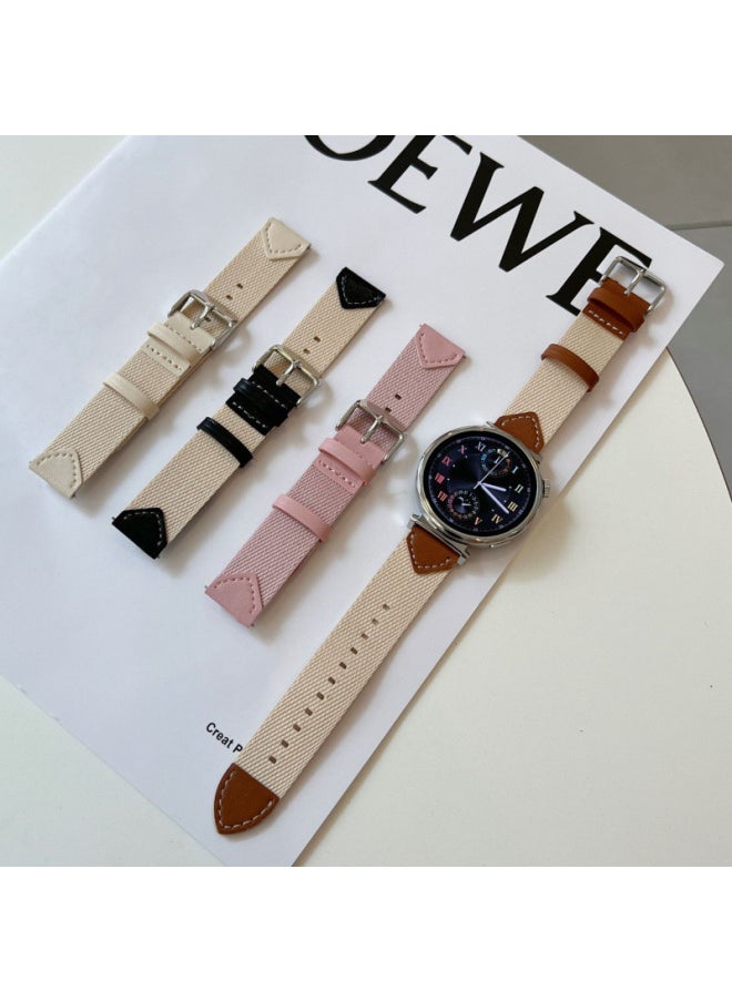 Generic For huawei Watch GT5/4pro Watch Strap Official Same Knitted Nylon Pin Buckle Strap 18MM-Color:Pink-Specifications:18mm Universal  - Image 3
