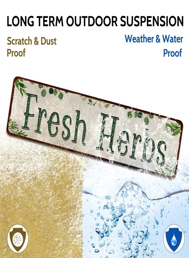 SOYAVE Fresh Herbs Metal Sign Country Farmhouse Home Gardener Tin Sign Decor Sign 4" x 16" - Image 5