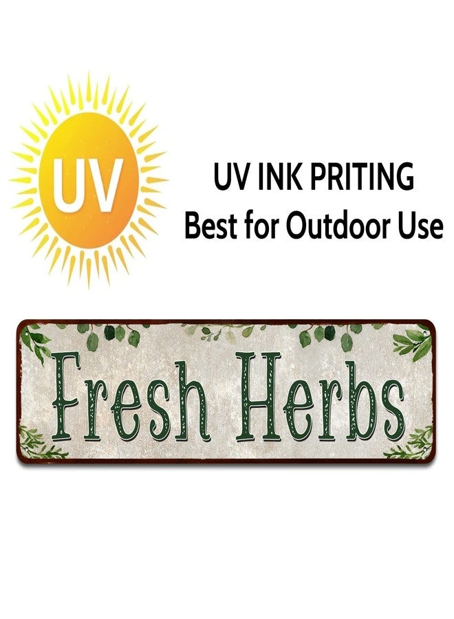 SOYAVE Fresh Herbs Metal Sign Country Farmhouse Home Gardener Tin Sign Decor Sign 4" x 16" - Image 4