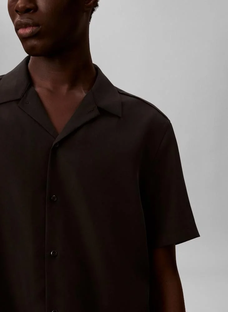 Calvin Klein Black Soft Modal Short Sleeve Shirt for Men | Best Price UAE
