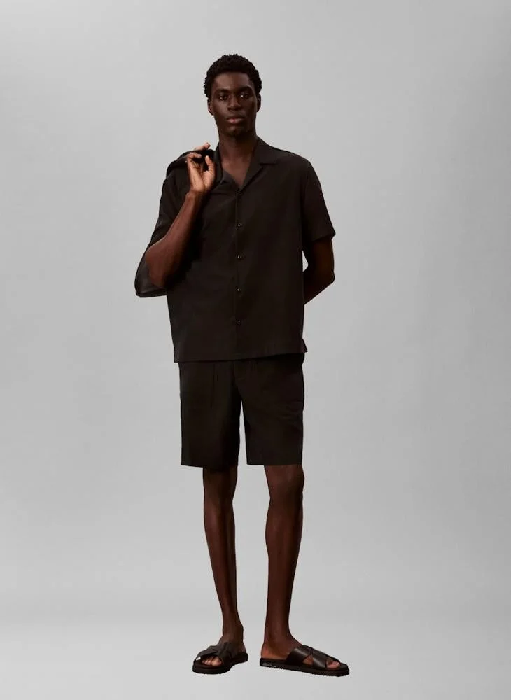 Calvin Klein Black Soft Modal Short Sleeve Shirt for Men | Best Price UAE