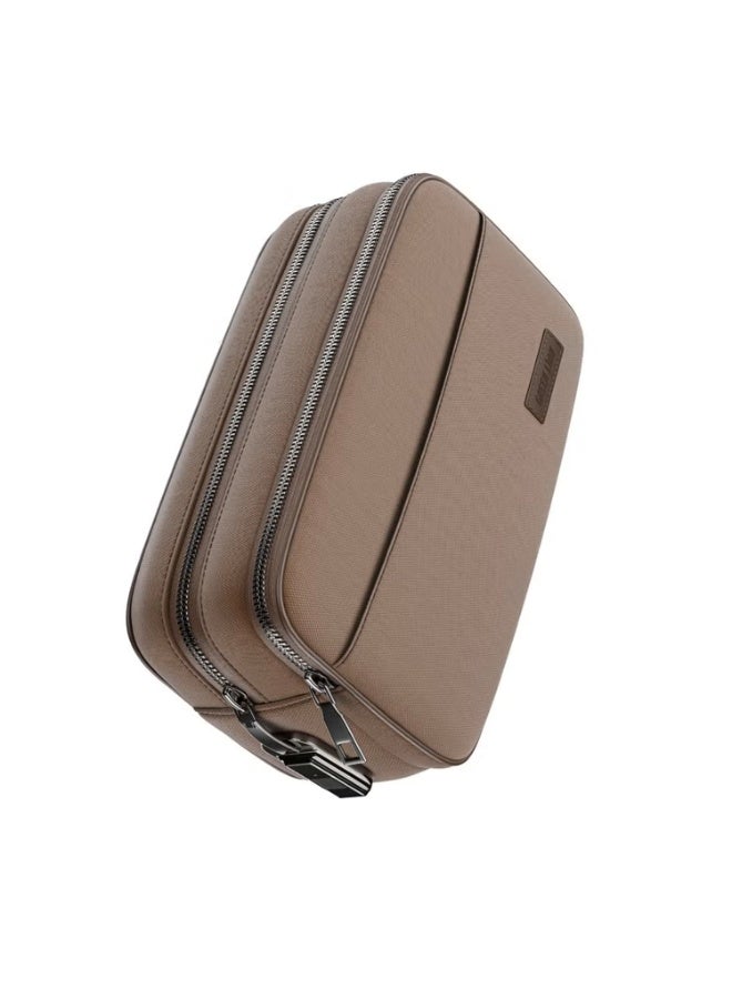 GREEN LION Valencia Fingerprint Bag, Smart Fingerprint Lock Storage Bag with 10-User Access, USB-C Charging, Water Resistant PU Leather Travel Organizer, Anti-Theft Security Pouch with LED Indicator - Image 1