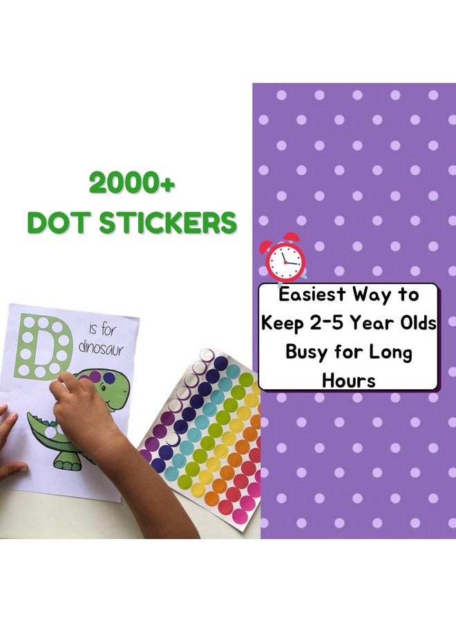 CocoMoco Kids Premium Dot Stickers for Kids with 123, ABC and Animals Sticker Book -2000+ Round Stickers Fun Craft Supplies for Girls, Journaling, Labelling, Organising (Pack of 5) - Image 2