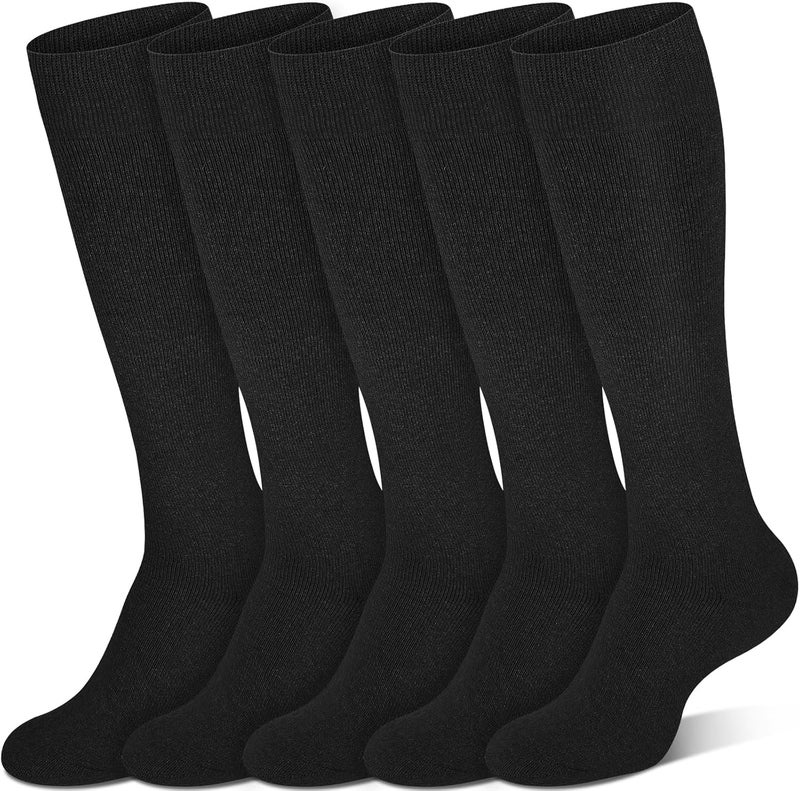 CTHH Warm Winter Knee High Socks for Women Thermal Cotton Boot Socks Black Long Thick Leg Warmers for Running Hiking Work - Image 1