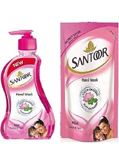 Santoor Lotus & Tulsi Hand Wash 215+180 Hand Wash Bottle (2 X 197.5 Ml)  - Image 2