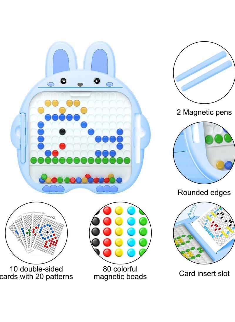 Generic - Magnetic drawing board with a cute design for children, a travel toy drawing board with a magnetic pen and beads, a magnetic educational toy for boys and girls aged 3 years to develop the child's skills and stimulate memory - Image 1