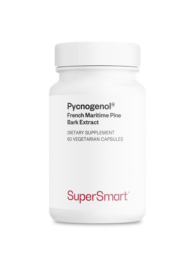 SuperSmart Pine Bark Extract - Blood Circulation & Cardiovascular System - For Healthy Respiratory Tract | Non-GMO & Gluten Free - 60 Vegetarian Capsules - Image 1