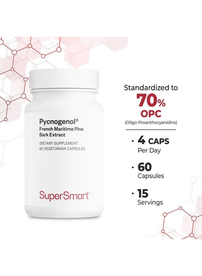 SuperSmart Pine Bark Extract - Blood Circulation & Cardiovascular System - For Healthy Respiratory Tract | Non-GMO & Gluten Free - 60 Vegetarian Capsules - Image 4